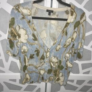 Talbots Blue Floral Button-Down Shirt